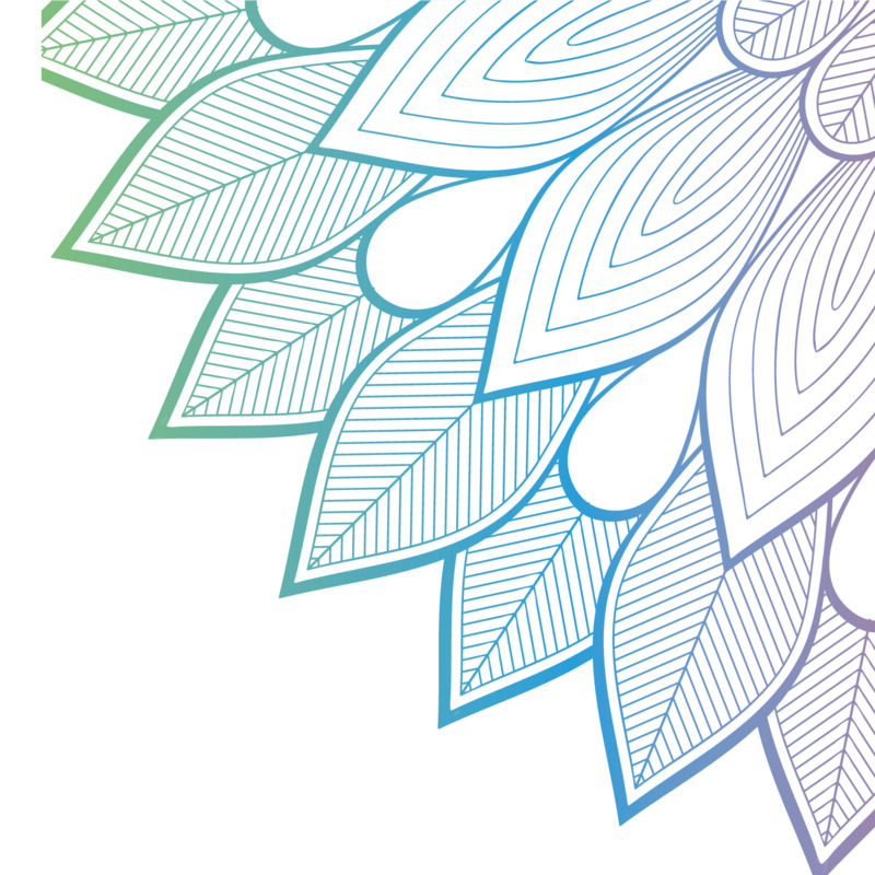 蓝色渐变花纹高清PNG透明免扣设计素材免费下载