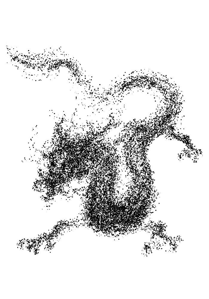 黑色颗粒飞龙高清PNG透明漂浮元素设计素材免费下载
