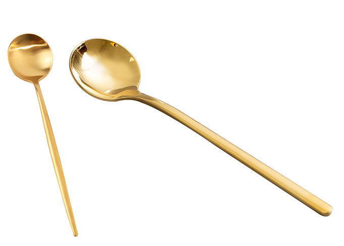 金色咖啡勺子高清PNG透明免扣设计素材免费下载