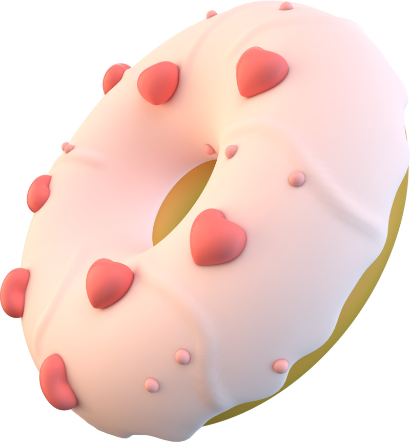 C4D甜甜圈高清PNG透明图片装饰元素设计素材免费下载