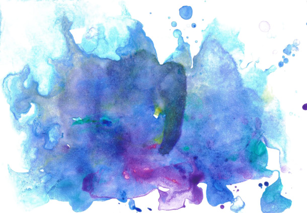 蓝色水彩墨迹高清PNG透明装饰元素设计素材免费下载