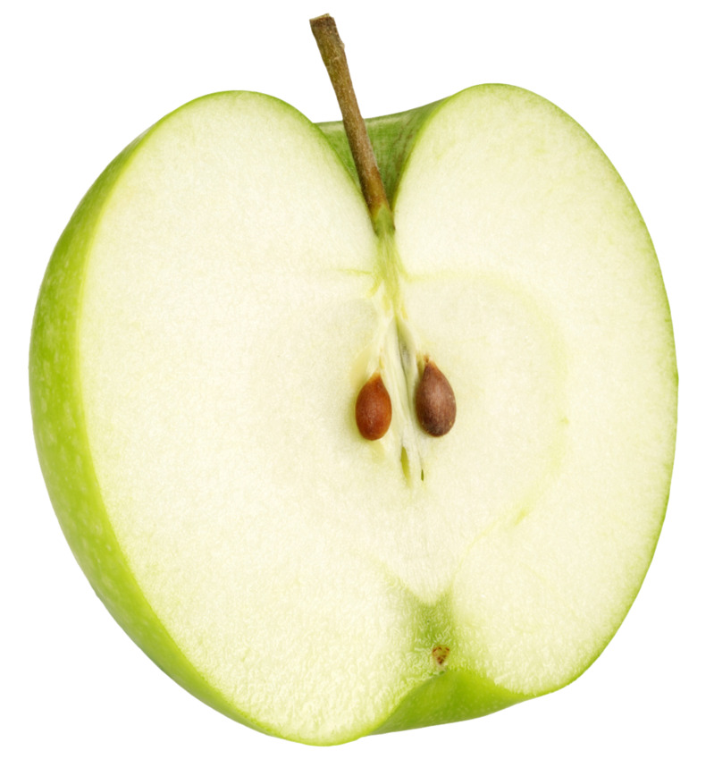 一半青苹果高清PNG透明植物装饰元素设计素材免费下载