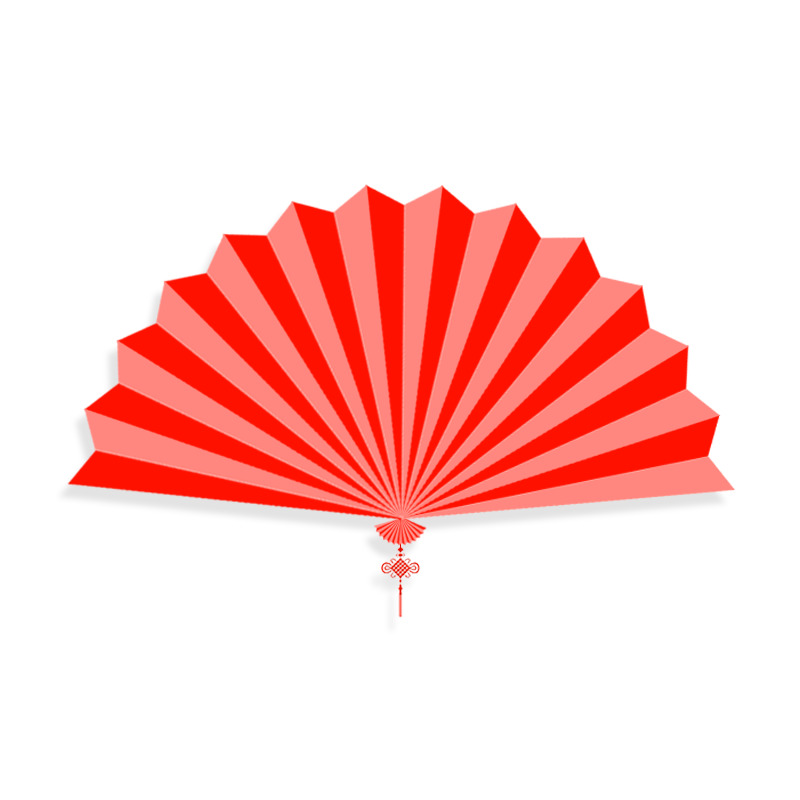 中国结小折扇高清PNG透明中国风装饰元素设计素材免费下载