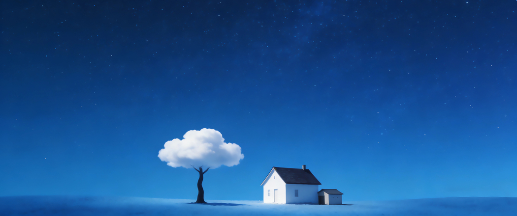 星空小屋小树3440x1440带鱼屏4K高清风景壁纸免费下载