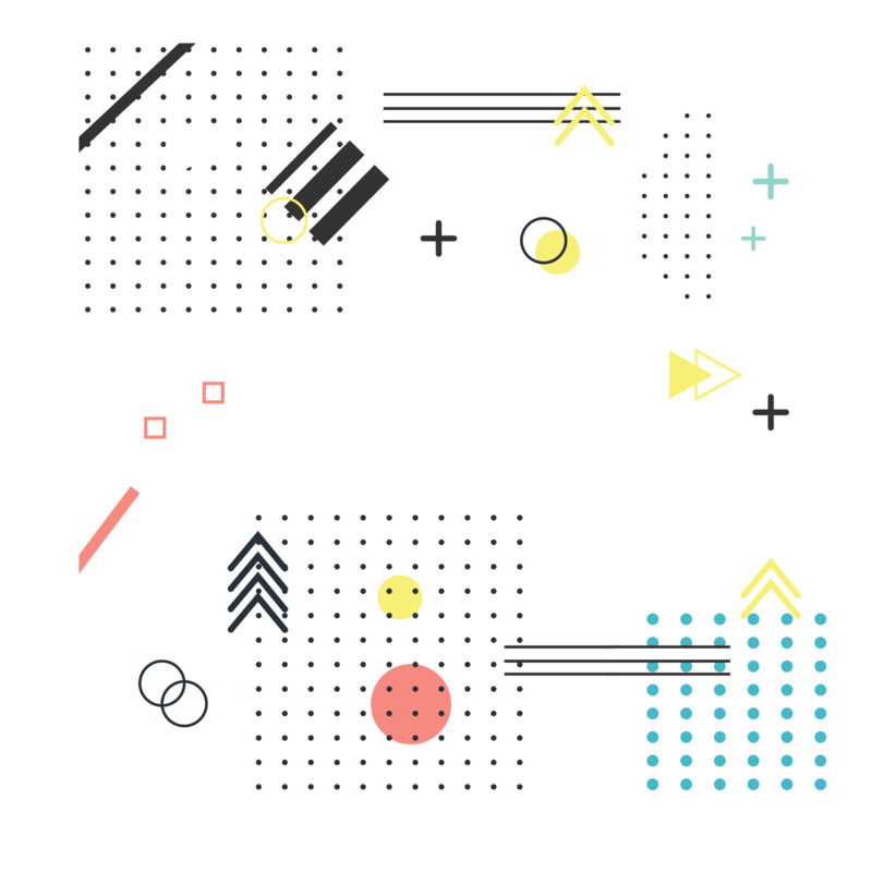 孟菲斯风格不规则几何图形圆点条纹手绘卡通元素高清PNG透明图片免费下载