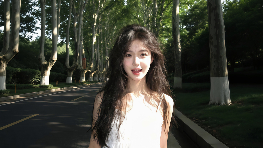 校园长发可爱美女高清4K电脑壁纸3840x2160免费下载