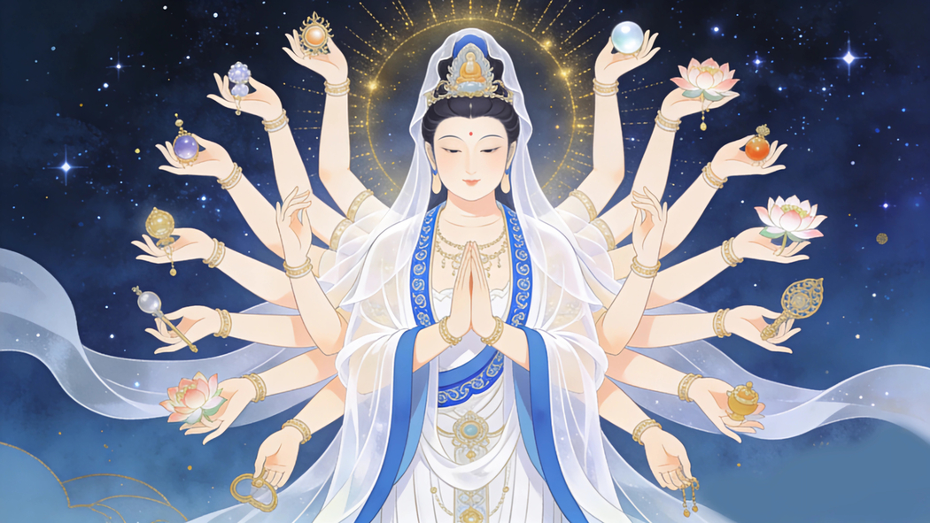 千手观音星空4K宗教高清壁纸3840x2160免费下载