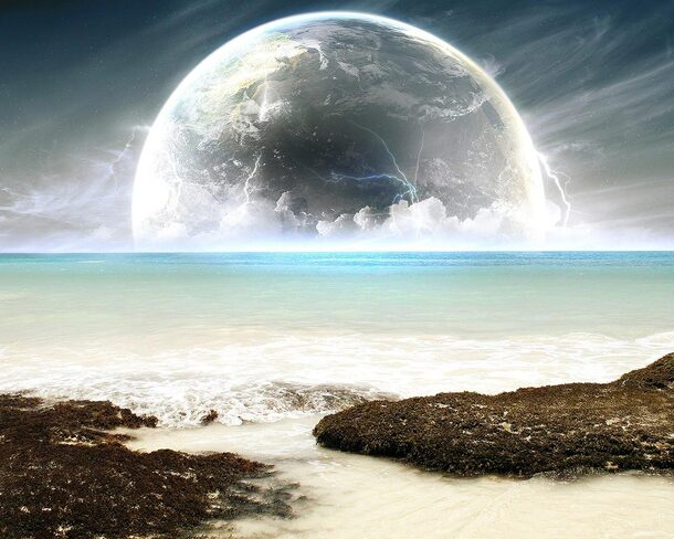 星球海水岩石湖泊高清PNG透明背景H5设计素材免费下载