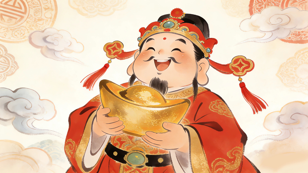 财神大元宝4K高清桌面壁纸3840x2160免费下载