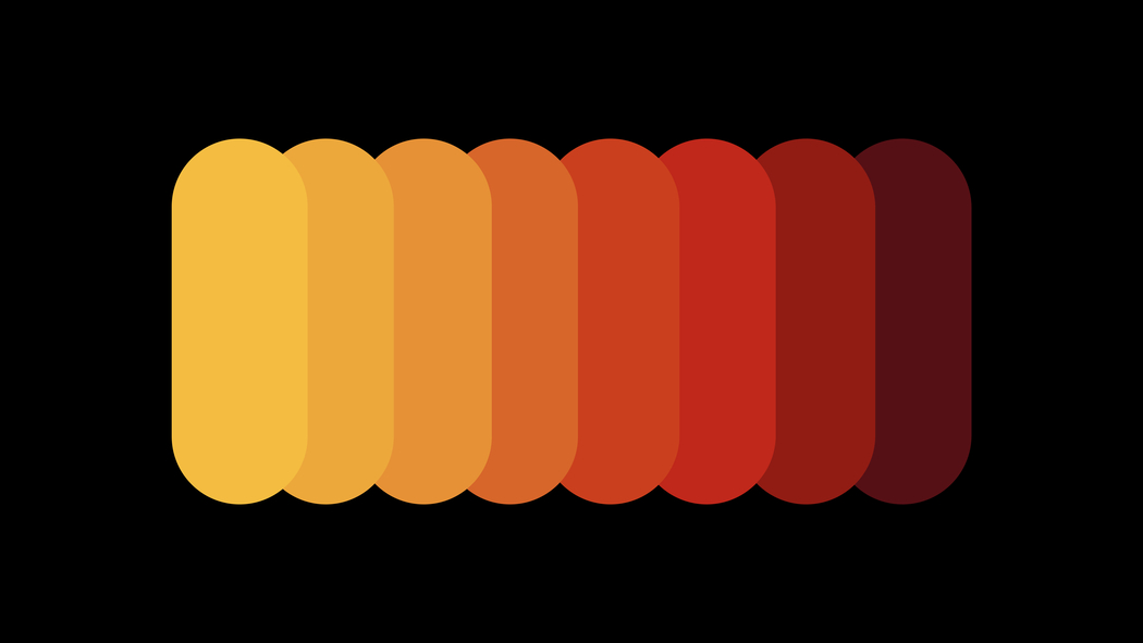 极简主义黄橙红配色黑色背景5K高清壁纸5120x2880免费下载