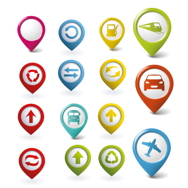 交通指示图标高清PNG透明免扣设计素材免费下载