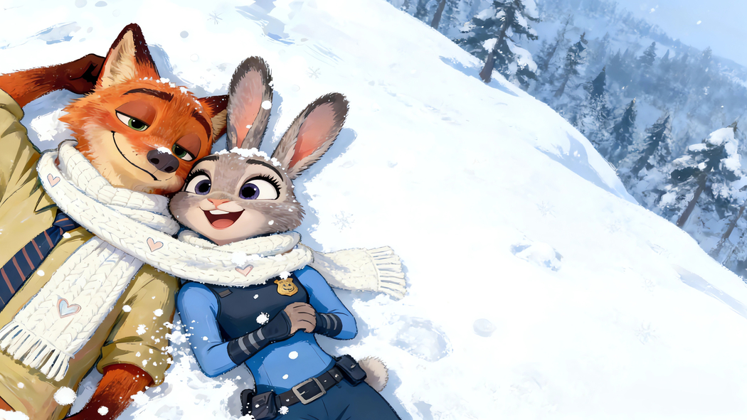 朱迪狐尼克雪地围巾4K剧照高清电脑壁纸3840x2160免费下载