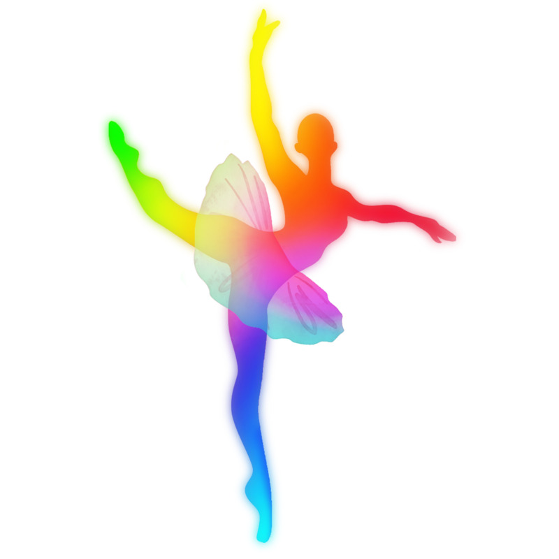 七彩跳舞人物高清PNG透明漂浮元素设计素材免费下载