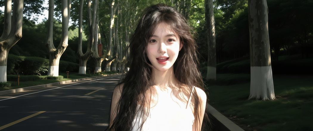 校园清纯可爱长发美女 3440x1440 4K带鱼屏高清壁纸免费下载