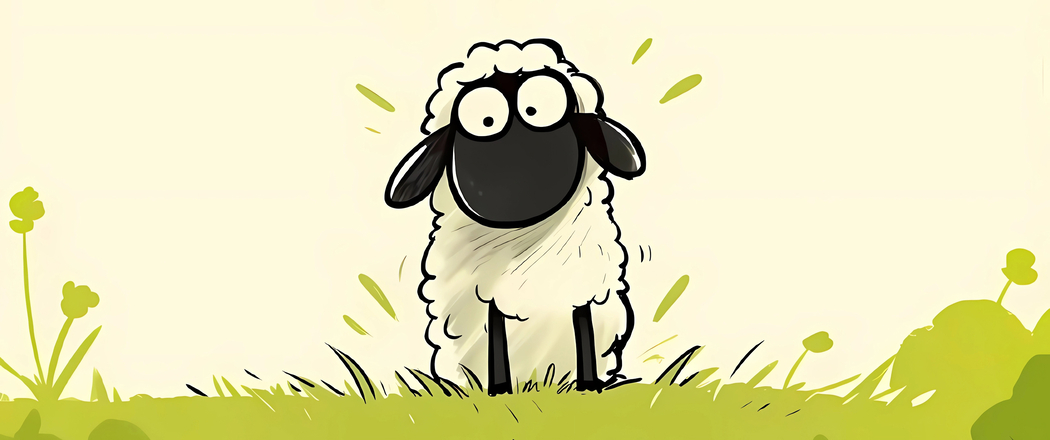 小羊肖恩简约绿色草地3440x1440带鱼屏4K高清动漫壁纸免费下载