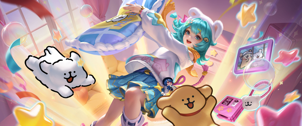 小乔与线条小狗 王者荣耀3440x1440带鱼屏4K高清壁纸免费下载