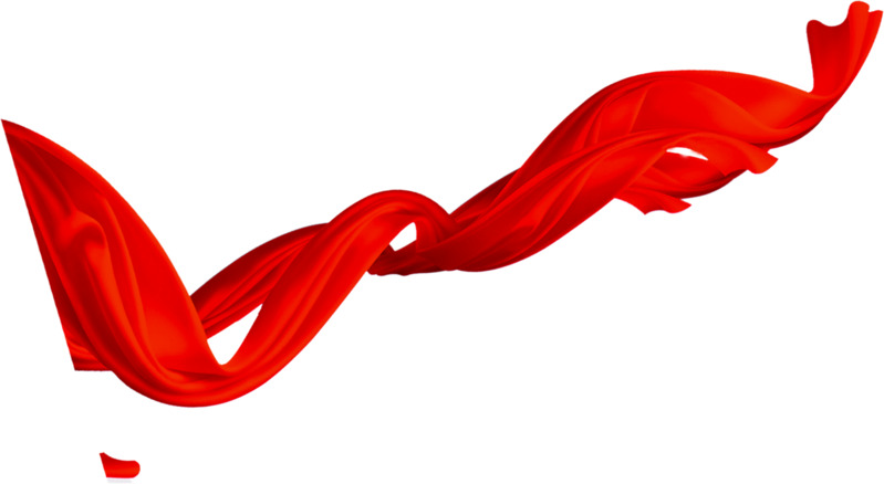 红色喜庆丝带飘带白底高清PNG透明漂浮彩带设计素材免费下载