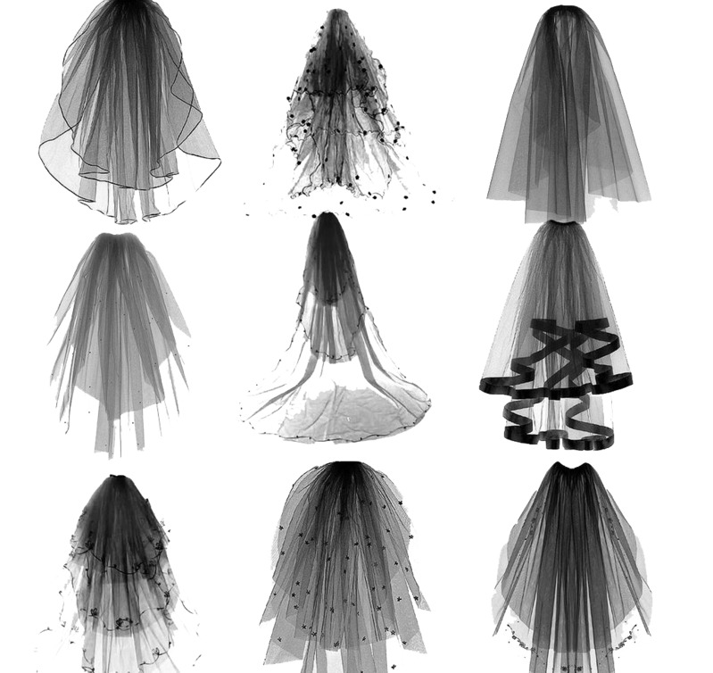 头纱婚纱画笔墨迹笔触高清PNG透明装饰元素设计素材免费下载