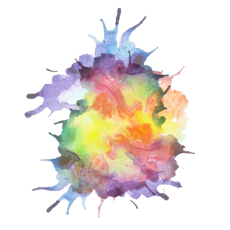 水彩泼墨PNG高清透明装饰元素墨迹笔触设计素材免费下载