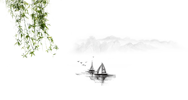 中国风水墨素材高清PNG透明图片-墨迹笔触设计装饰元素免费下载