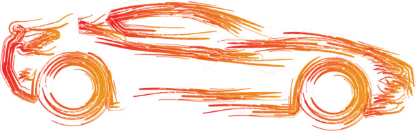 生动笔触汽车矢量高清PNG透明装饰元素设计素材免费下载