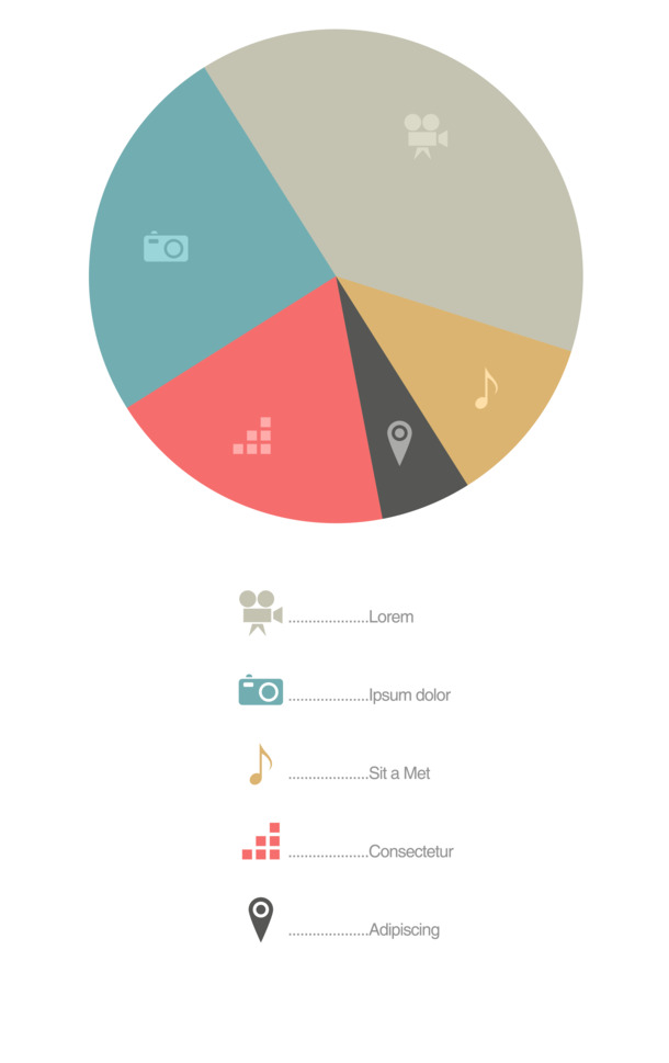 矢量饼形图高清PNG透明装饰元素PPT设计素材免费下载