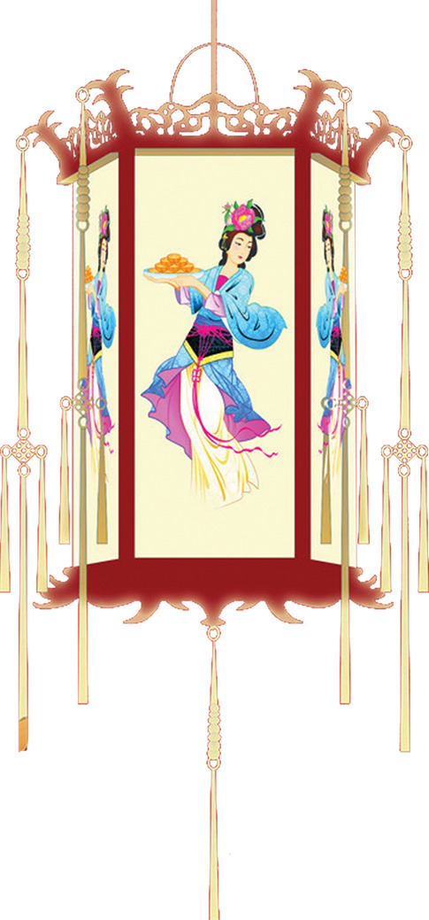 中秋节手绘古典灯笼高清PNG透明图片-节日元素设计素材免费下载