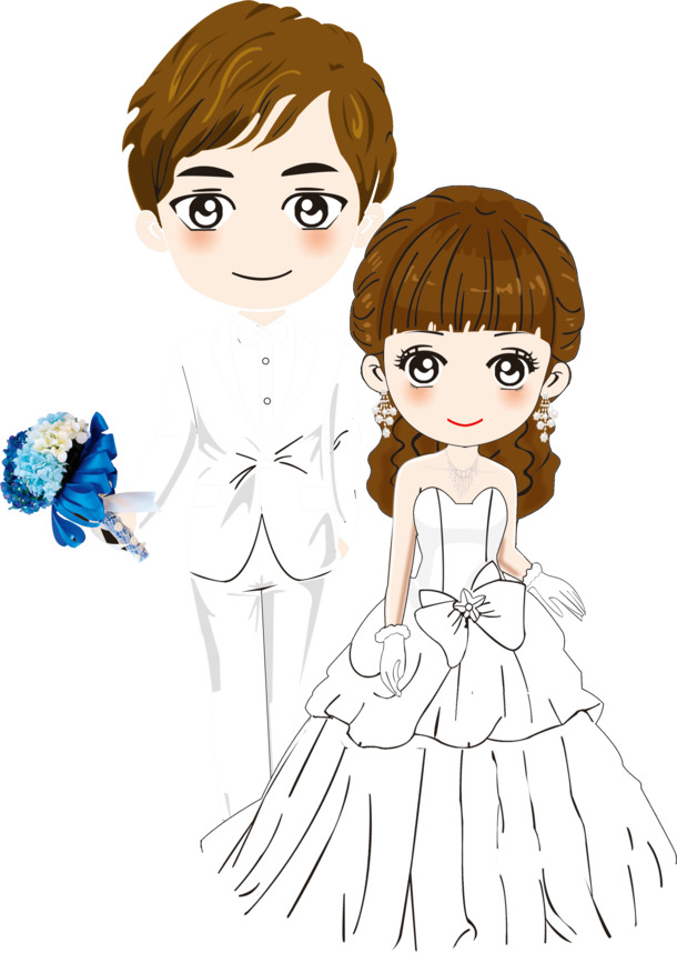 美丽新郎新娘情人节高清PNG透明图片设计素材免费下载