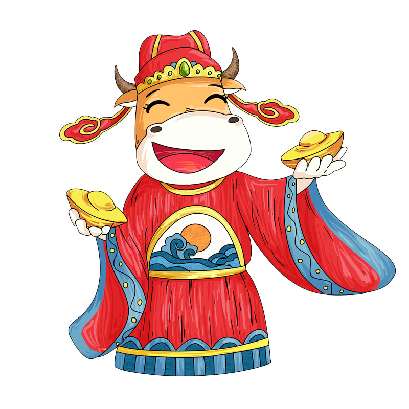 可爱喜庆牛牛25高清PNG透明图片 节日设计素材免费下载