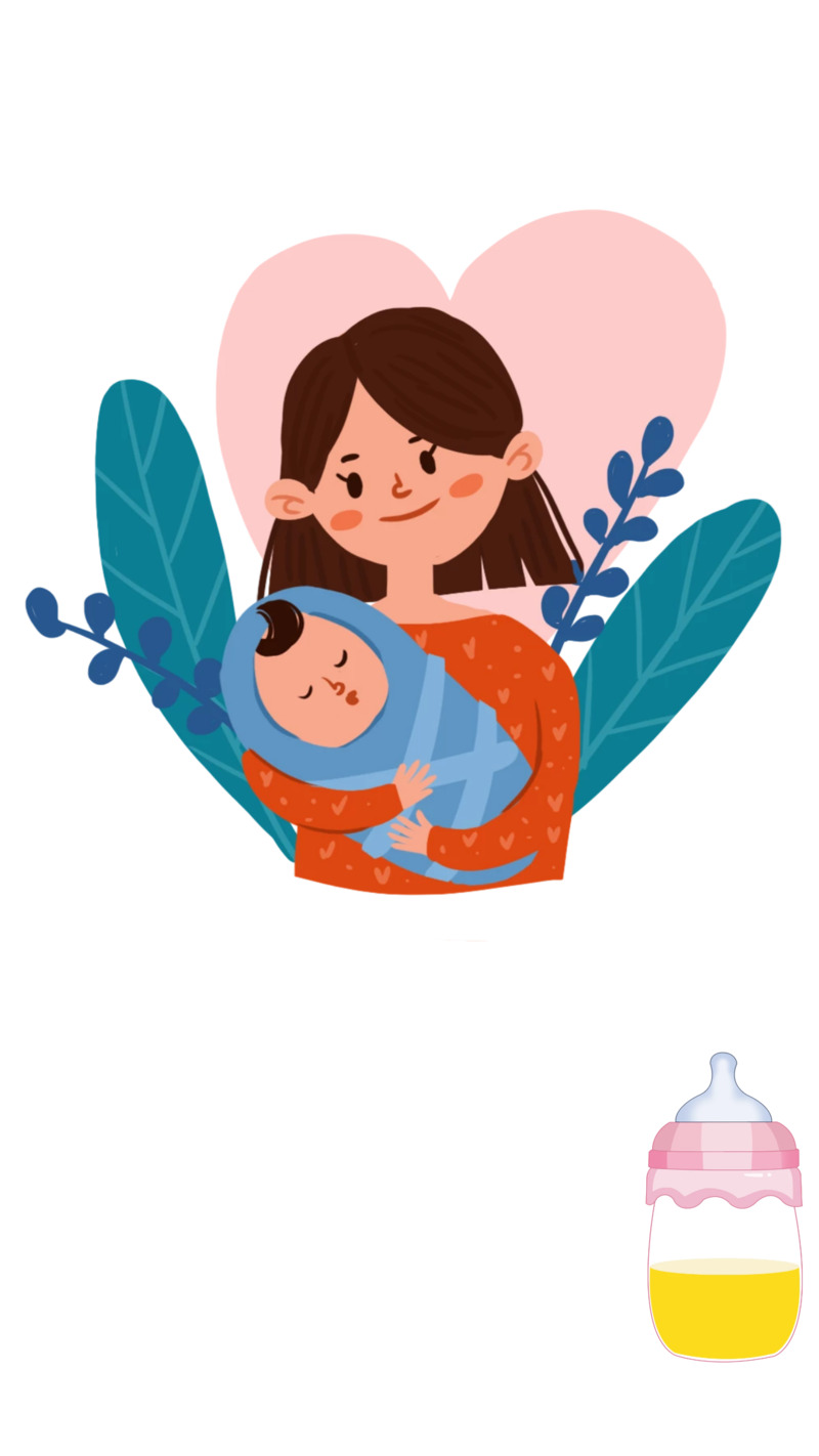 母亲节母婴主题手绘卡通高清PNG透明图片设计素材免费下载