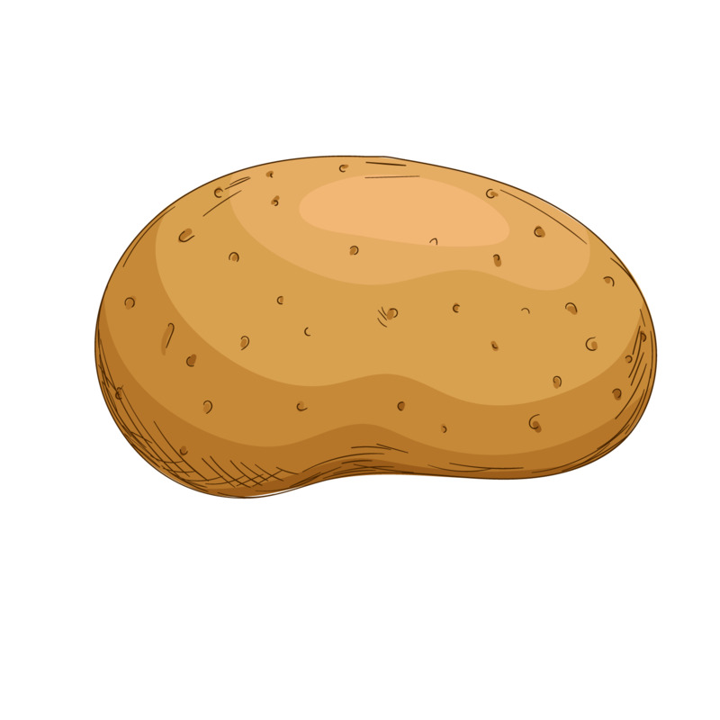灰色手绘圆弧土豆食物卡通元素高清PNG透明图片免费下载