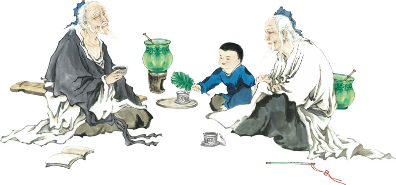 中医手绘卡通元素高清透明PNG图片设计素材免费下载