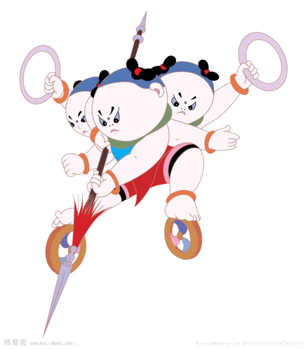 年画哪吒高清PNG透明图片-元旦春节元宵节日设计素材免费下载