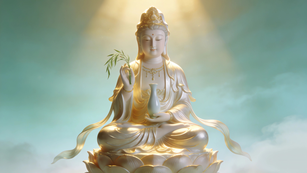 观音神像4K高清宗教电脑桌面壁纸3840x2160免费下载