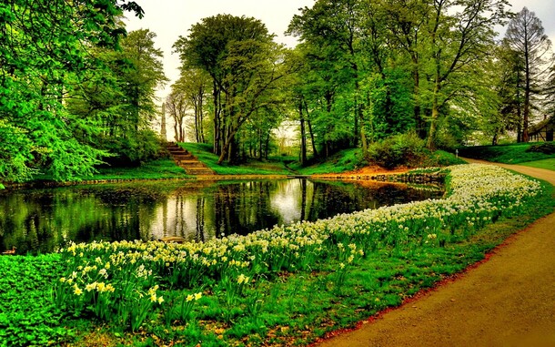 湖边小路公园高清PNG透明背景摄影风景设计素材免费下载