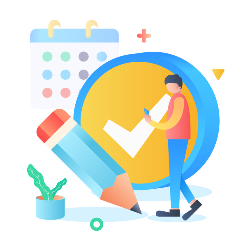 立体签到小场景高清PNG透明免扣设计素材免费下载