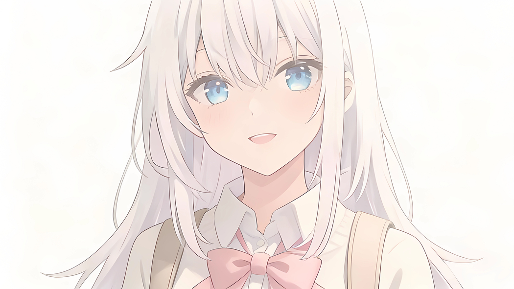 可爱动漫女孩蝴蝶结 简约白色背景4K高清壁纸3840x2160免费下载 可爱动漫女孩蝴蝶结 简约白色背景4K高清壁纸3840x2160免费下载