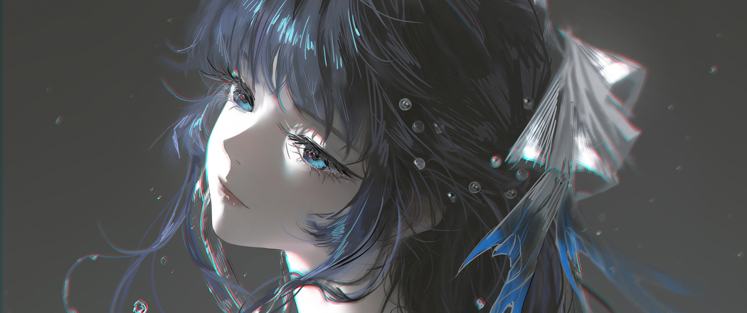 厚涂动漫女孩长发蓝眼睛头饰 3440x1440带鱼屏4K高清壁纸免费下载 厚涂动漫女孩长发蓝眼睛头饰 3440x1440带鱼屏4K高清壁纸免费下载