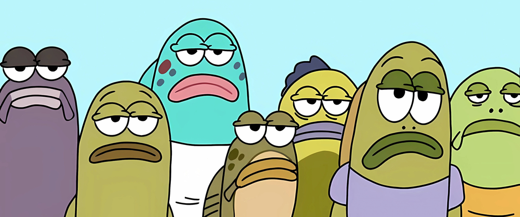 海绵宝宝搞笑表情鱼群3440x1440带鱼屏4K高清动漫壁纸免费下载 海绵宝宝搞笑表情鱼群3440x1440带鱼屏4K高清动漫壁纸免费下载