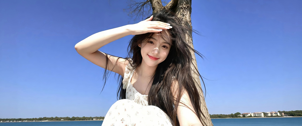 晴空美女江边树 3440x1440带鱼屏4K高清壁纸免费下载 晴空美女江边树 3440x1440带鱼屏4K高清壁纸免费下载