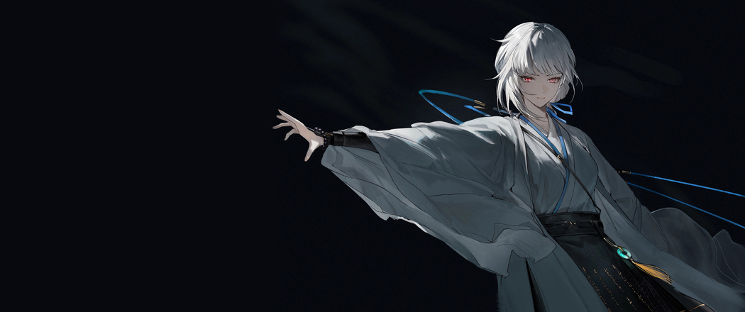 白衣古风女子红色眼睛 3440x1440 4K高清动漫带鱼屏壁纸免费下载