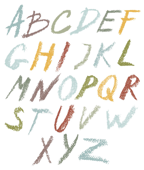 涂鸦字母高清PNG透明墨迹笔触设计素材免费下载