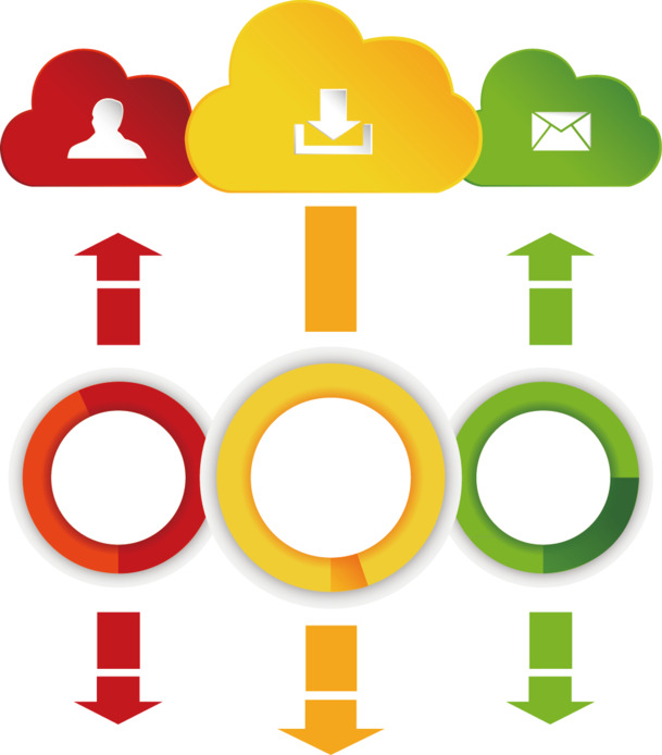 云服务流程图高清PNG透明装饰元素PPT素材免费下载