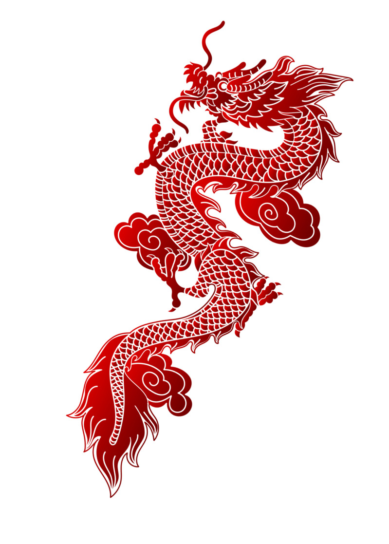 中国龙矢量装饰高清PNG透明动物设计素材免费下载