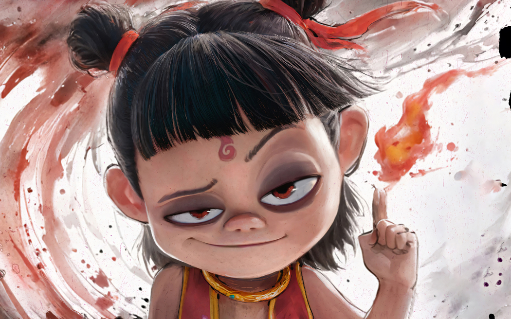 哪吒之魔童闹海哪吒水墨2880x1800横屏超高清免费壁纸下载