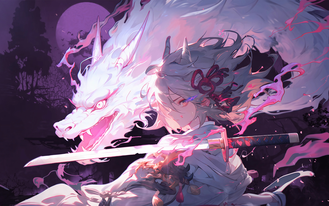 御剑驭龙红鸾樱落 2880x1800高清壁纸 便携设备免费下载