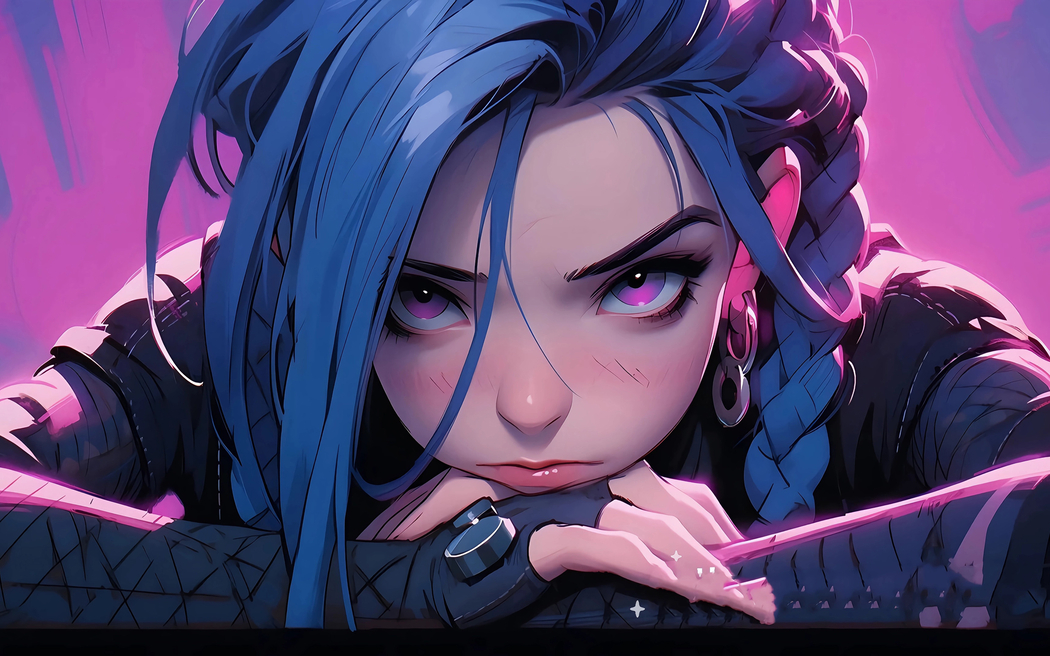 两眼凝望金克丝 2880x1800高清壁纸免费下载