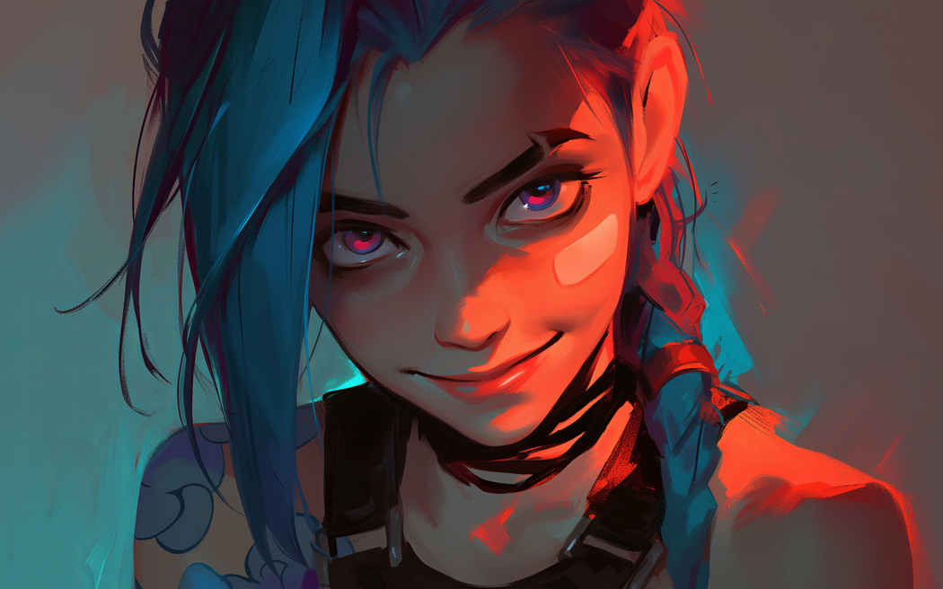 金克丝淡淡笑容2880x1800高清电脑壁纸免费下载