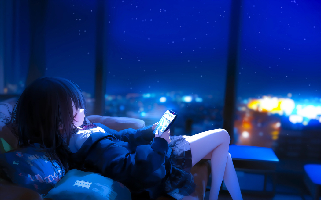 窗外雪景动漫高清壁纸 2880x1800免费下载