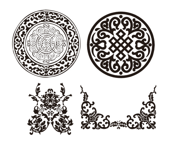 矢量新疆花纹素材-高清PNG透明装饰元素设计素材免费下载